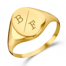 Ovale Gouden zegelring met twee initialen Names4Ever