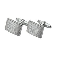 Rechthoekige zilveren manchetknopen met vingerafdruk