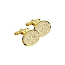 Ronde gouden manchetknopen met vingerafdruk
