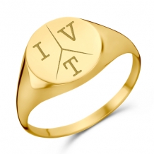 Ronde Gouden zegelring met drie initialen Names4Ever
