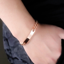 Roségoud stalen armband incl. graveren