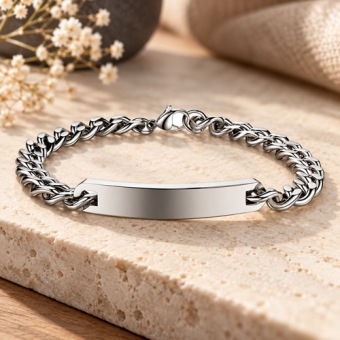 Stalen armband met plaat