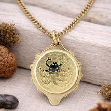 Talisman SOS hanger met Sterrenbeeld Schorpioen verguld RVS