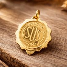 Talisman SOS hanger verguld RVS
