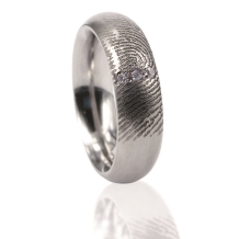 Vingerafdruk ring bol zilver met 3 stenen 838