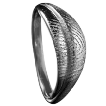 Zilveren vingerafdruk ring 7mm