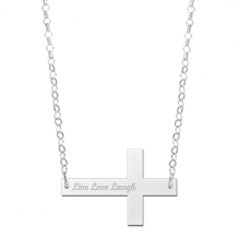 Zilveren Bar naamketting Kruisje Names4Ever