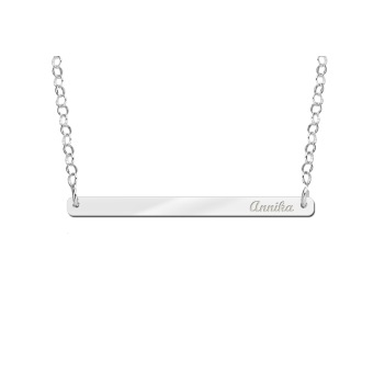 Zilveren Bar naamketting Small Names4Ever