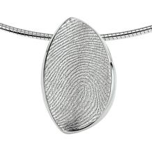 Zilveren design hanger met vingerafdruk