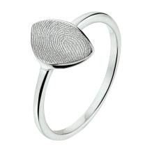 Zilveren design ring met vingerafdruk