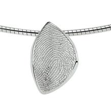 Zilveren Designer vingerafdrukhanger