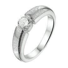 Zilveren elegante ring met vingerafdruk
