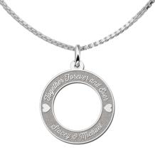 Ketting hanger rond met twee hartjes