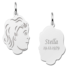 Zilveren meisjes hanger met gravure op achterzijde Names4ever