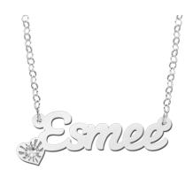 Zilveren naamketting Esmee