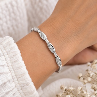 Zilveren schakel armband met vingerafdruk 884