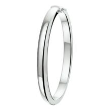Zilveren scharnier armband 6mm bolle buis