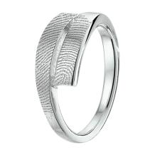 Zilveren vingerafdruk omslagring