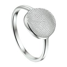 Zilveren vingerafdruk ring rond