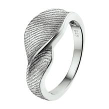 Zilveren vingerafdruk ring wave