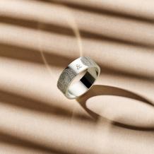 Koppel ring met vingerafdrukken zilver
