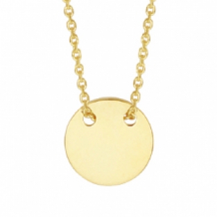 Geelgouden ketting met rond hangertje 8mm