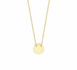 Geelgouden ketting met rond hangertje 8mm