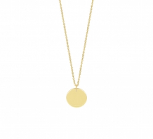 Geelgouden ketting  met rondje 10mm