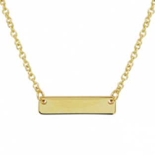 Geelgouden ketting met plaatje