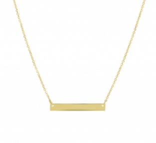 Geelgouden ketting met graveerplaatje