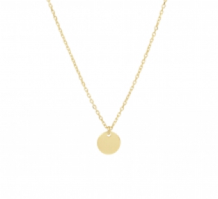 Geelgouden ketting met rondje 8mm