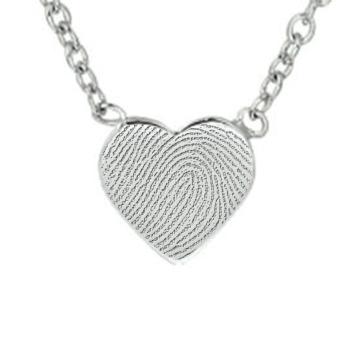 7mm hartje met vingerafdruk en ketting