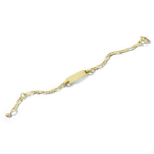 Gouden babyarmband met naamplaat