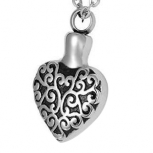 RVS ashanger hart zwart krullen