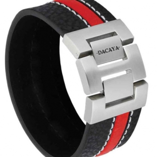 Dacaya armband high way zwart-rood