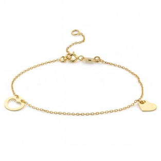 Gouden armband open hart