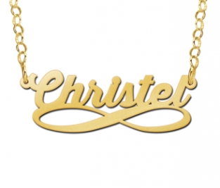 Gouden naamketting infinity