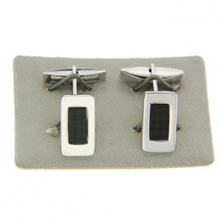 Manchetknopen zilver met carbon
