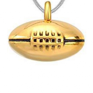 RVS ashanger American Football bal goudkleurig