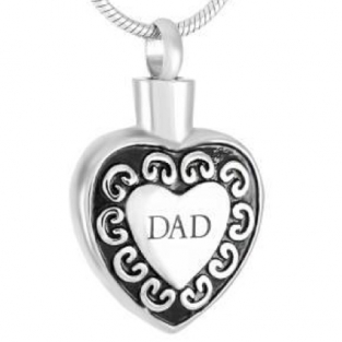 RVS ashanger sierlijk hart 'dad'