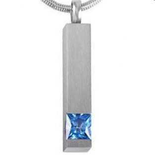 RVS ashanger staafje donkerblauwe steen