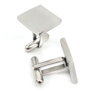 RVS vierkante manchetknopen graveren met logo of familiewapen