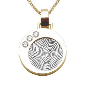 Vingerafdruk ketting witgoud geelgoud Soulmate Treasure Twinkling