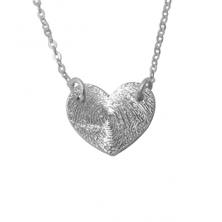 Hanger hart met vingerafdruk en ketting