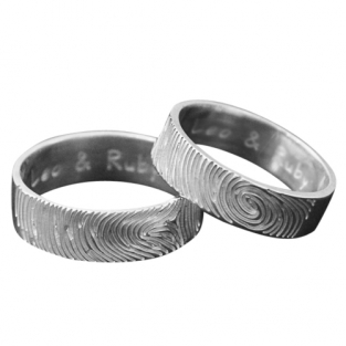 Zilveren ringen met vingerafdruk
