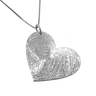 Hanger hart met vingerafdruk en ketting