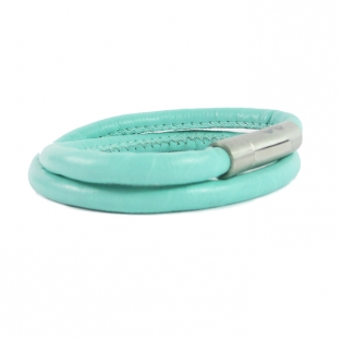 B&L leren wikkelarmband groen