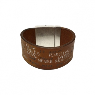 Leren armband met tekst