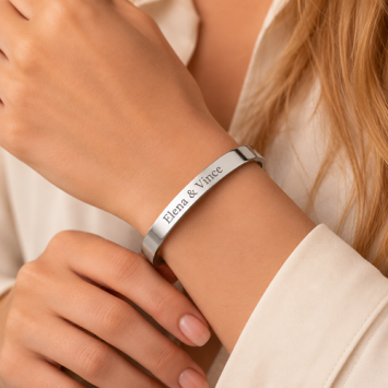 Bangle armband zilver vlak 8mm