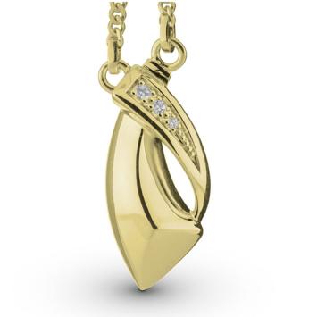 Design ashanger goud met 3 stenen